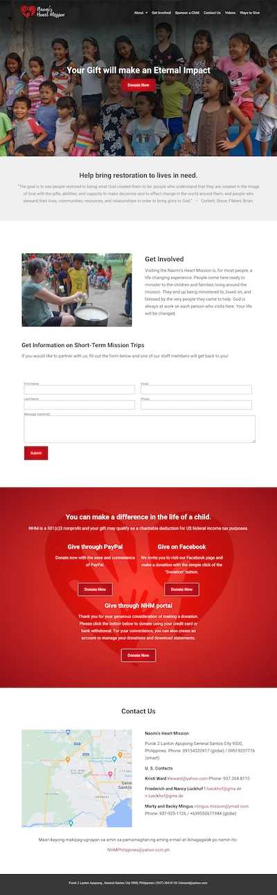 Website we built for a nonprofit mission