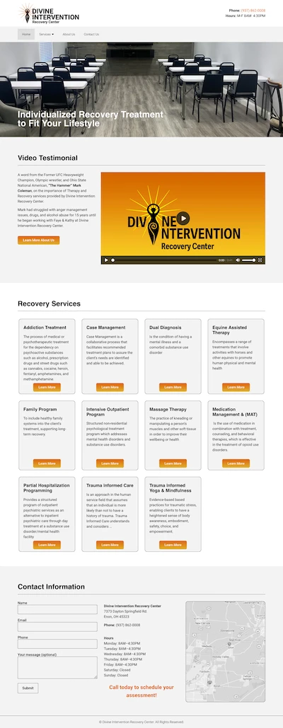 Website we built for a recovery center