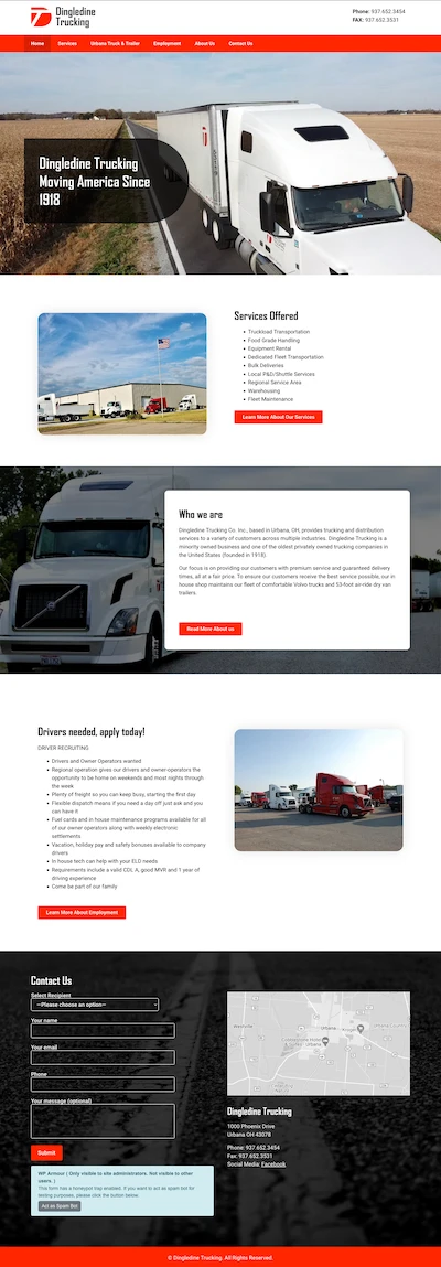 Website we built for a trucking company